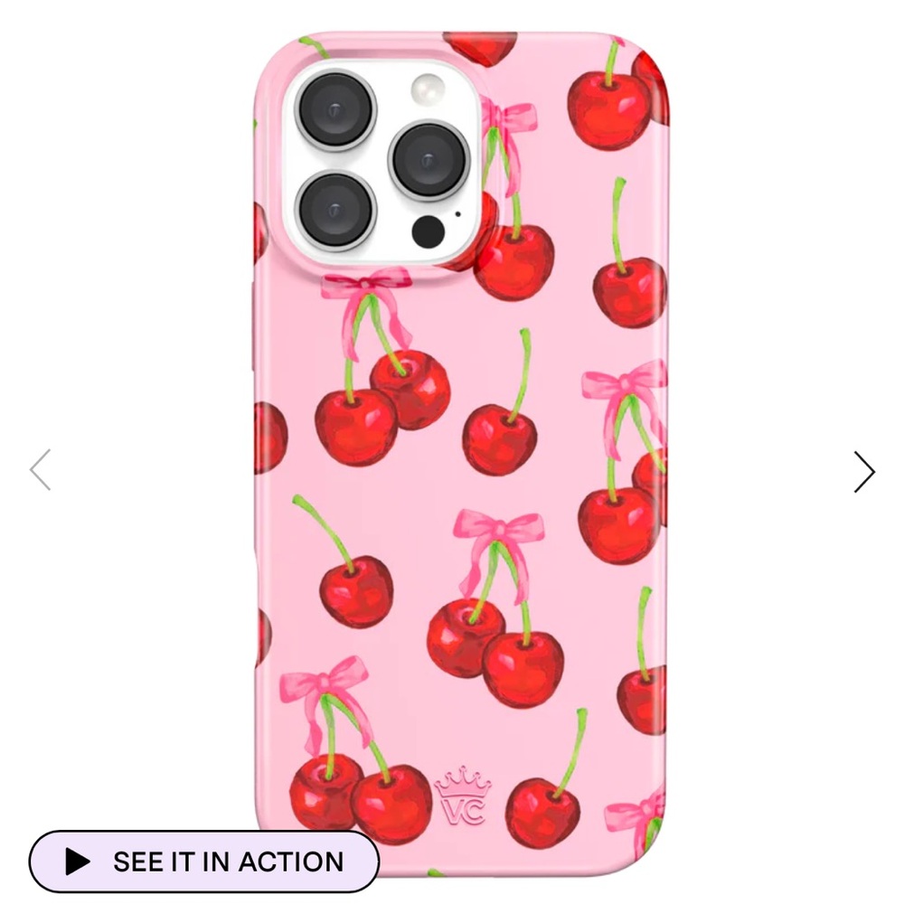 Velvet Caviar Pink and Red Cherry Phone Case